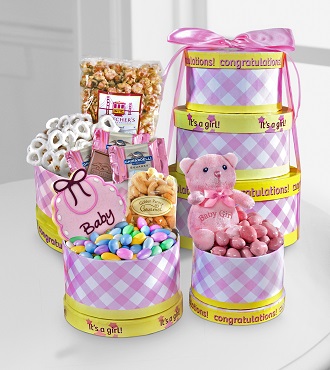 Out of Stock Celebrate the Baby Girl Gourmet Gift Tower